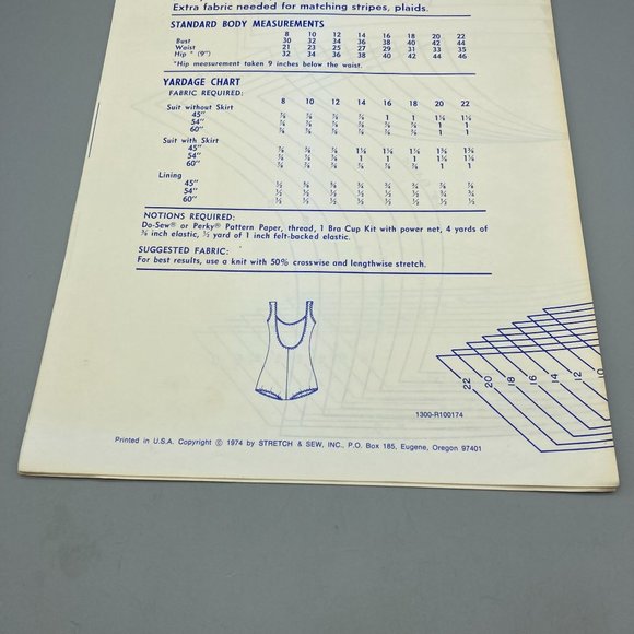 UNCUT Vintage Sewing PATTERN Stretch and Sew 1300 by Ann Person, Ladies 1974 One - Picture 2 of 2